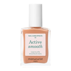 Manucurist Active Smooth 02: bouteille vernis nude doré pour une finition satinée.