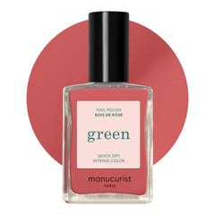Manucurist Green Bois de Rose bouteille vernis rose poudré avec finition brillante et longue tenue