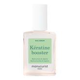Bouteille du Manucurist Kératine Booster, action fortifiante pour ongles fragiles.