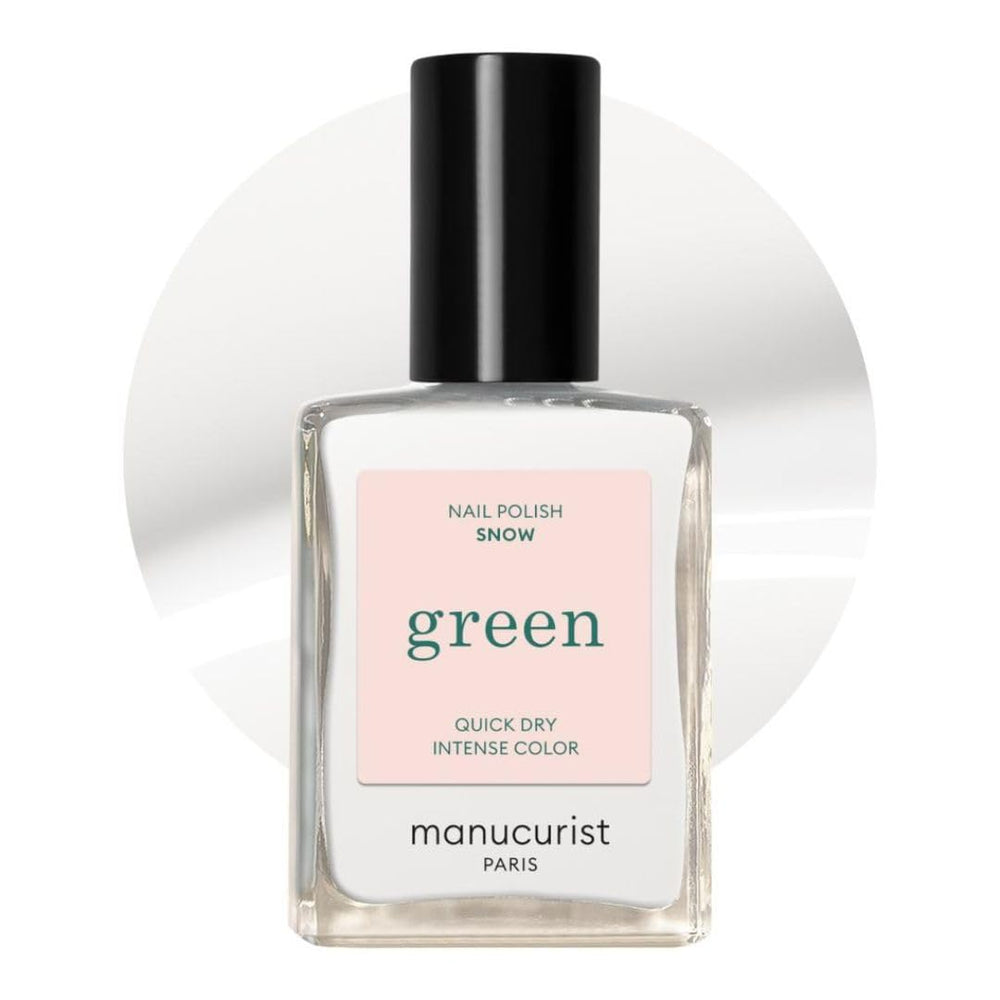 Manucurist Snow vernis blanc, flacon élégant pour un look hivernal.