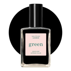 Manucurist Vert Reglisse, vernis noir à séchage rapide, look chic durable