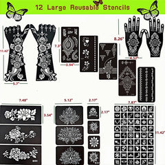 ManYan HaiYan pochoirs reutilisables 12 feuilles pour motifs durables