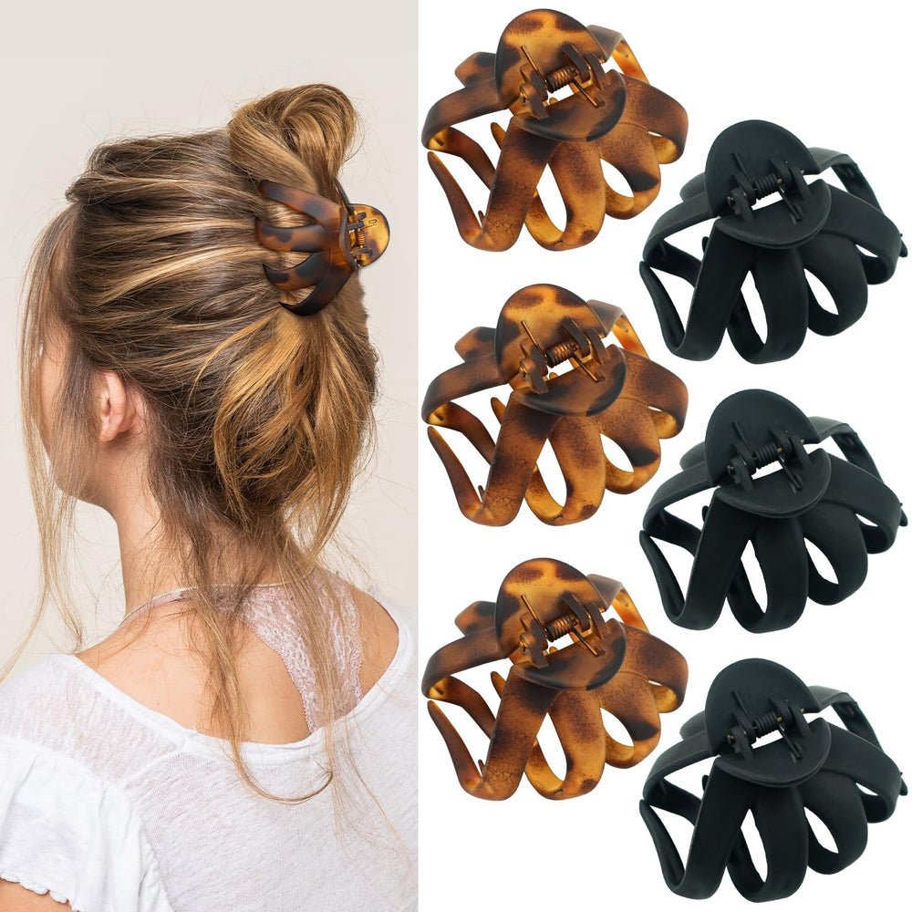 Pince-maorulu octopus moyen noir, tenue fiable et confort quotidien pour cheveux fins.