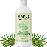 Maple Holistics après-shampooing arbre à thé, bouteille élégante, hydratation douce pour cheveux secs