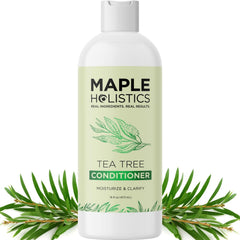 Maple Holistics après-shampooing arbre à thé, bouteille élégante, hydratation douce pour cheveux secs