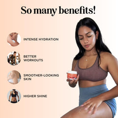 Maple Holistics lotion chauffante anti-cellulite pour hanches et texture uniforme.