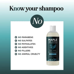 Maple Holistics Shampoing romarin-arbre-a-the-menthe-clarifiant-cheveux: purifie le cuir chevelu