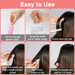 Rouleaux MAQIHAN en mousse rose, doux et durables pour tout type de cheveux