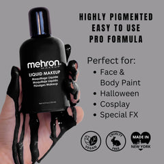 Maquillage liquide Mehron, effet UV lumineux, id quotidien cosplay