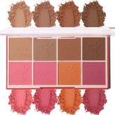 MARBUROLY palette 8 couleurs – blush et bronzer pour un éclat naturel.
