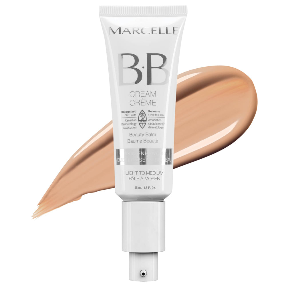 Marcelle Crème BB teinte lumière, ajuste la couleur et hydrate durablement.