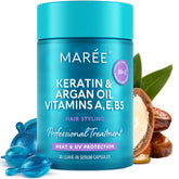 MAREE huile capillaire frisés, bouteille visible, apaise les frisottis et apporte brillance naturelle.