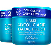 Tampons MARÉE exfoliants acide glycolique sur visage pour un éclat doux