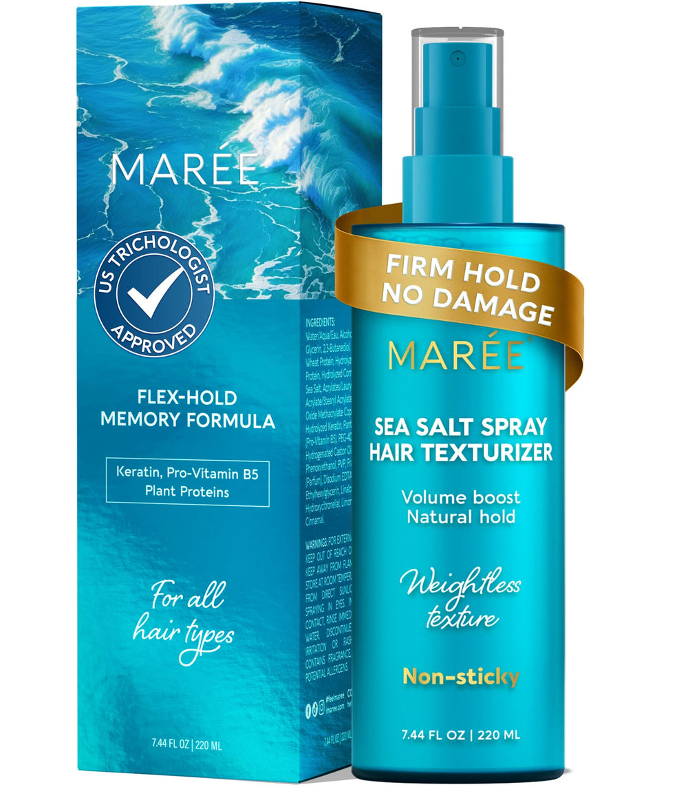 MAREE Texture Spray bouteille: volume léger et naturel pour cheveux fins.