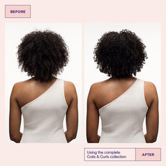 Application sur cheveux mouillés avec Maria Nila Coils & Curls Oil-In-Cream pour définir.