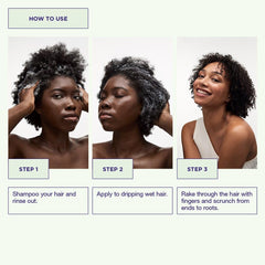 Texture riche de Maria Nila Coils & Curls Oil-In-Cream prête au démêlage.