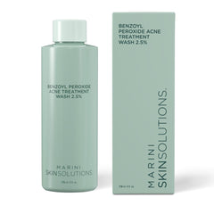Marini SkinSolutions, bouteille-lavage BPO 2-5%, nettoyage efficace.