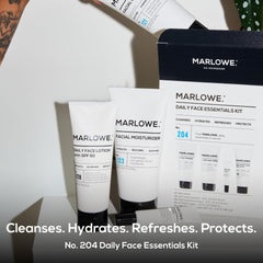 MARLOWE nettoyant visage quotidien, peau fraîche et nette.