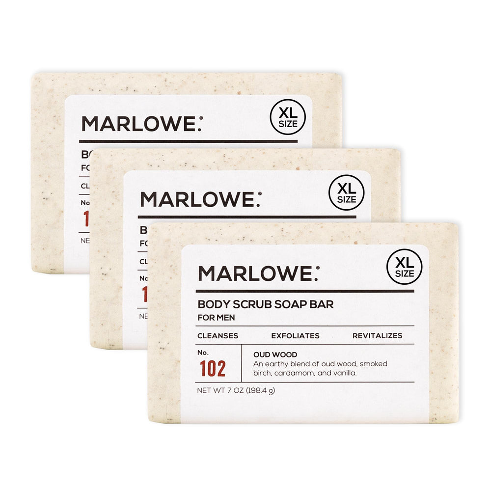 MARLOWE No.102 savon exfoliant Oud Wood, gommage pour peau lisse et revitalisée