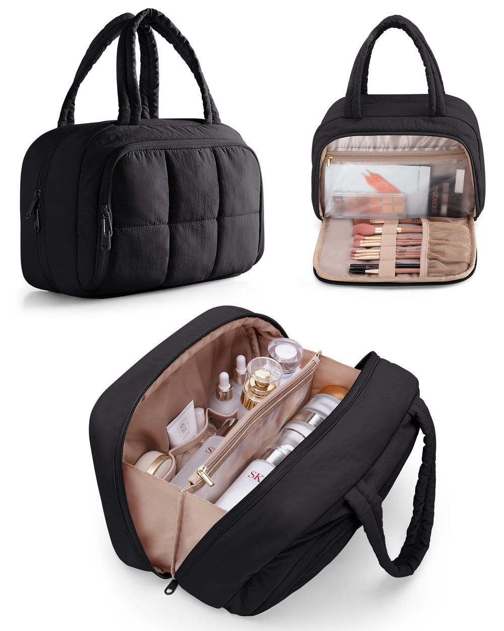 Marscamd Sac de Toilette Voyage avec Anse Rembourree, pratique a porter.