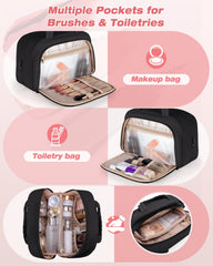 Marscamd Sac de Toilette Voyage, Poches Impermeables Milieu et Arriere, evite les fuites.