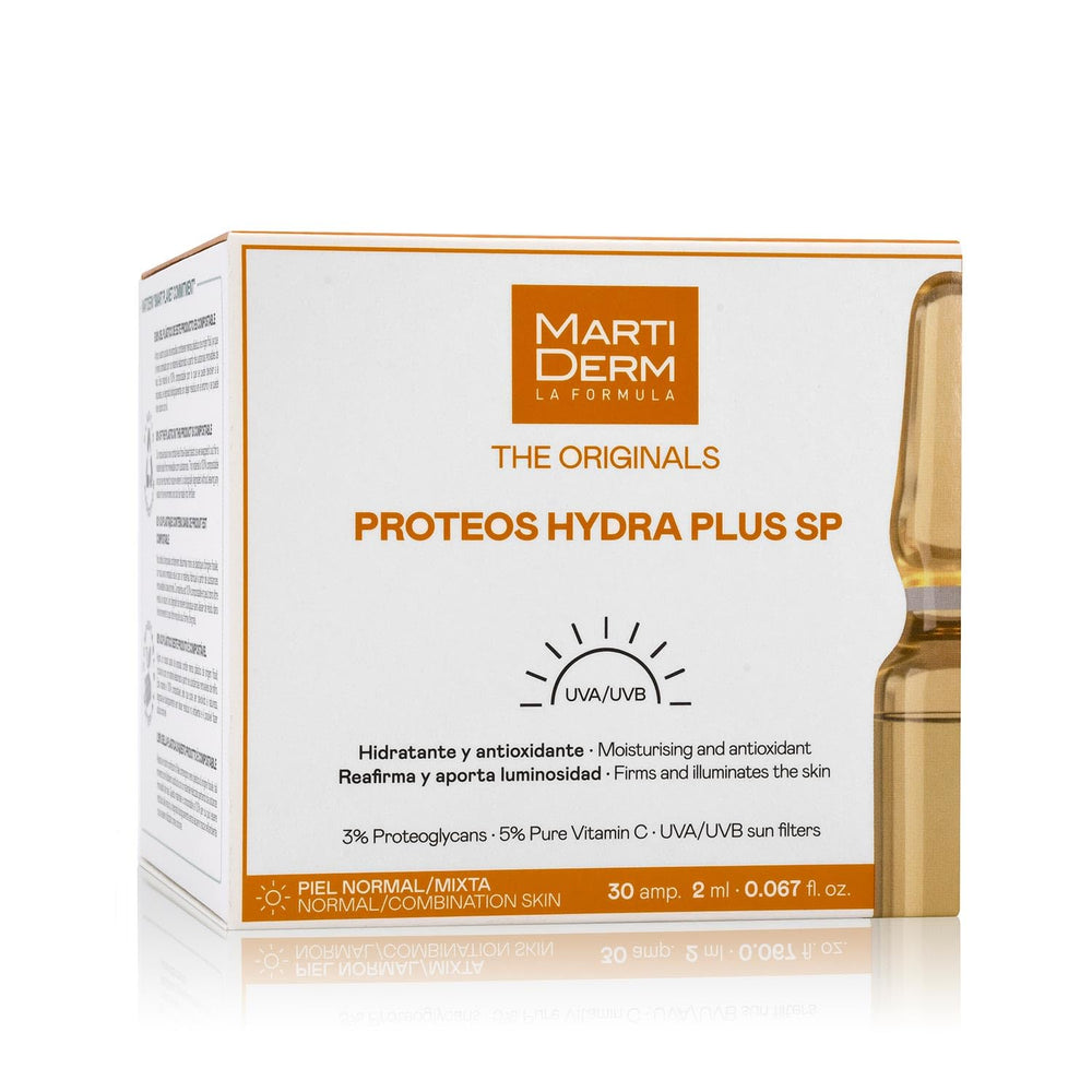 Martiderm Proteoglicanos ampoules offrant hydratation profonde pour peau sèche.