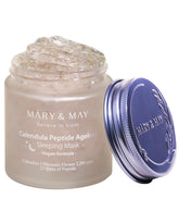 Mary&May masque-nuit Calendula et peptides, hydratation nourrissante pour peau douce.