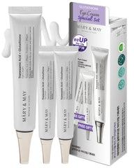 Mary&May crème yeux glutathion 30 ml et mini 12 ml, ensemble pratique pour le soin ciblé.