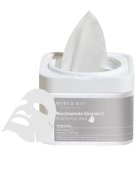 Mary&May Masque Niacinamide Vitamin C avec boîte etui 30 feuilles, pratique et hygiénique.