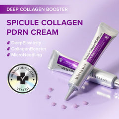 Mary&May Spicules marins – micro-spicules visibles sur peau favorisant absorption potentielle.