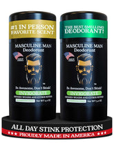 MASCULINE MAN Invigorate bâton déodorant avec parfum bois et agrumes.
