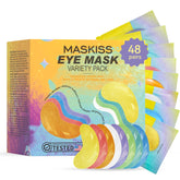Patchs yeux Maskiss 8 couleurs en emballage pratique, fraîcheur préservée pour voyage.