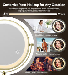 Matekxy miroir LED rechargeable avec câble USB-C inclus pour recharge pratique.