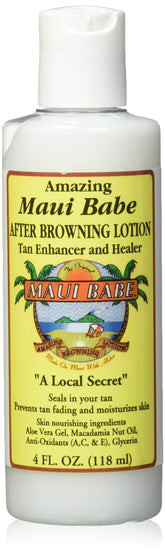 Maui Babe Après-Bronzage, bouteille de 4 onces, action hydratante rendant la peau douce
