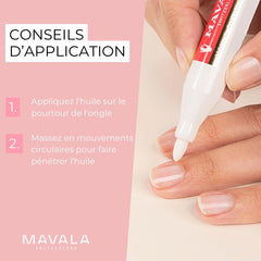 Mavala Mavapen application facile pour soin rapide autour des ongles.