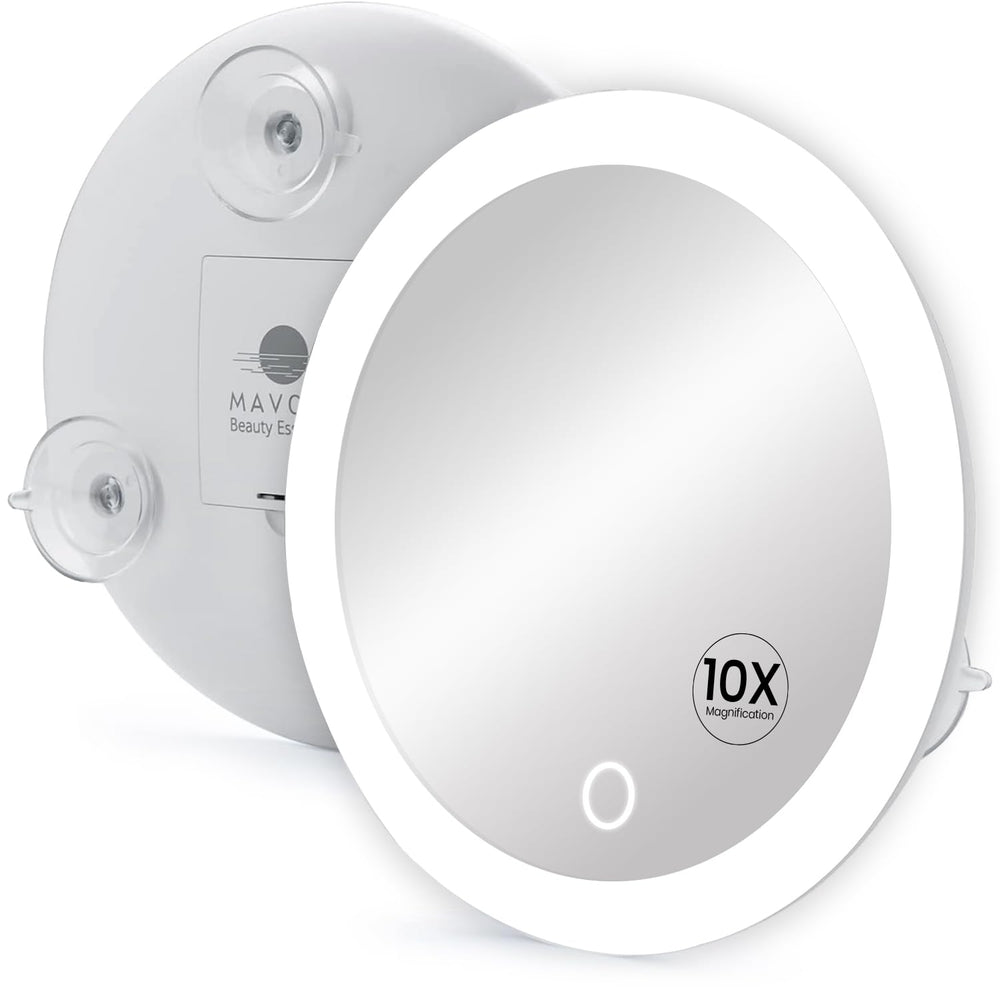Mavoro miroir agrandissement 10x: vue nette pour maquillage précis.