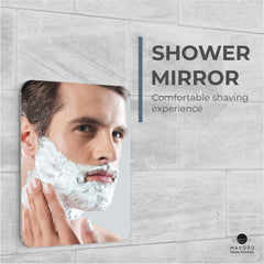 Mavoro Miroir Douche – acrylique incassable, idéal pour les familles.