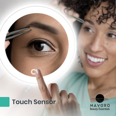 Mavoro miroir portable pour voyage avec lumière intégrée