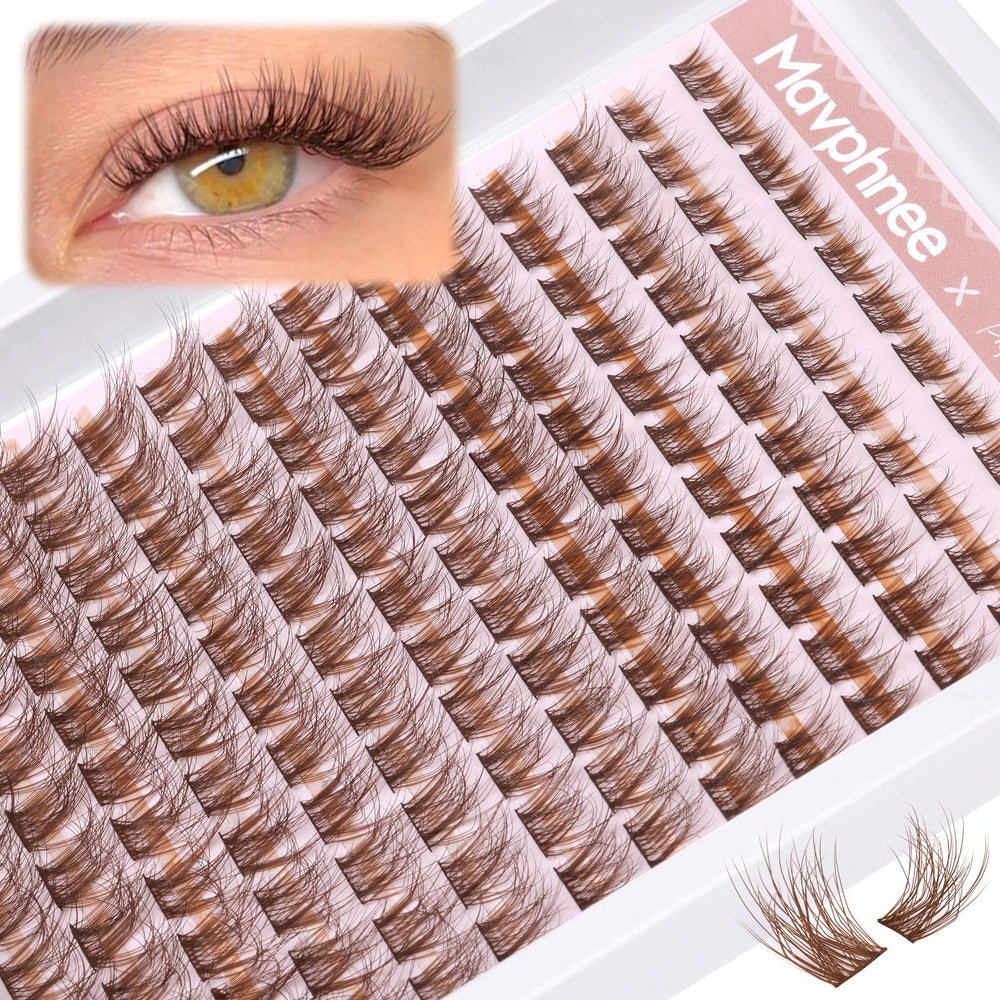 Mavphnee clusters cils bruns 154 pcs – volume léger et naturel.