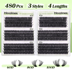 Mavphnee extensions D-Curly 60D-80D-100D, densité variée pour volume immédiat.