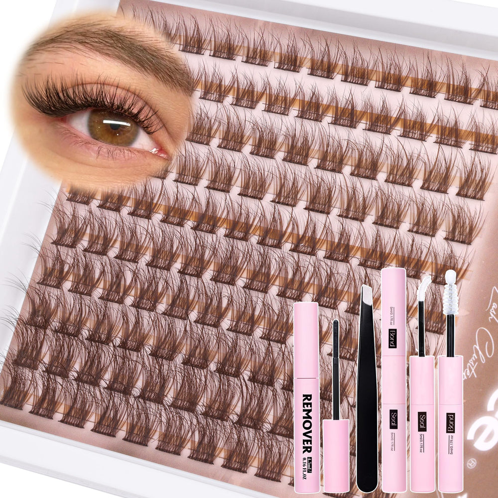 Kit Mavphnee clusters cils marron pour un rendu naturel et durable