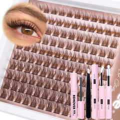 Kit Mavphnee clusters cils marron pour un rendu naturel et durable