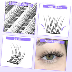 Mavphnee cils-grappes CC-Curly, aspect naturel et confort longue durée
