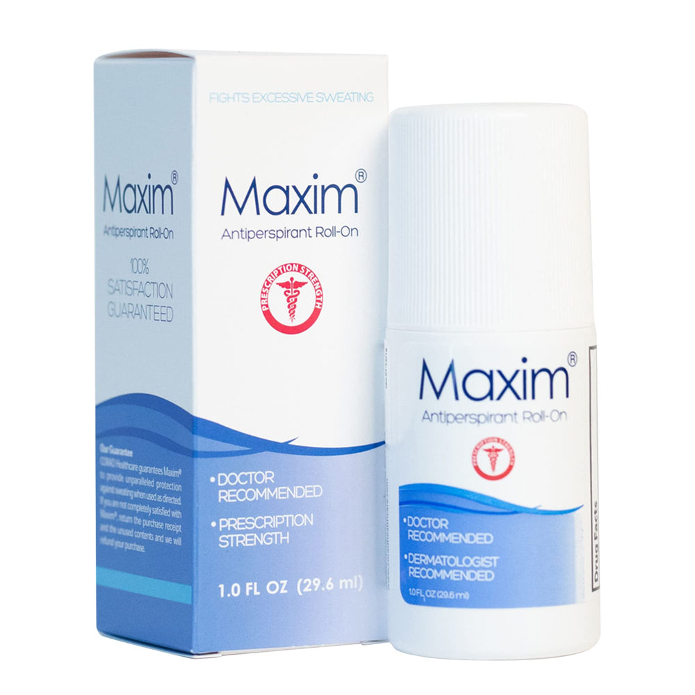 MAXIM bouteille-applicateur sans parfum prête à rester au sec toute la journée.