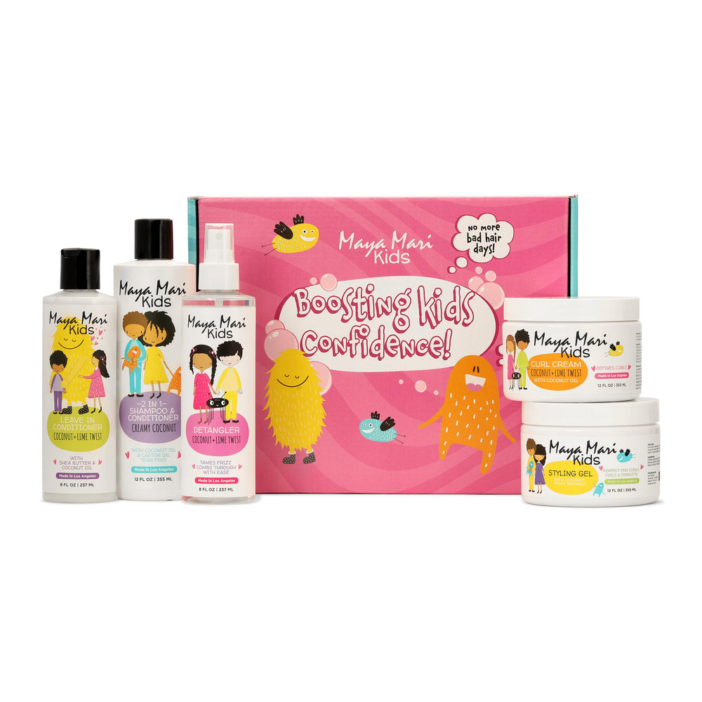 Kit MAYA MARI pour cheveux d'enfants, ensemble 5 pièces démêle et hydrate en douceur.