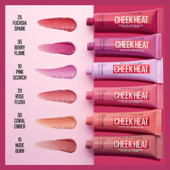 Maybelline Cheek Heat tube compact prêt à emporter pour un teint frais.