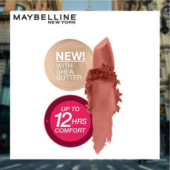 Maybelline Color Sensational Rouge vif: teinte rouge intense avec fini mat durable.