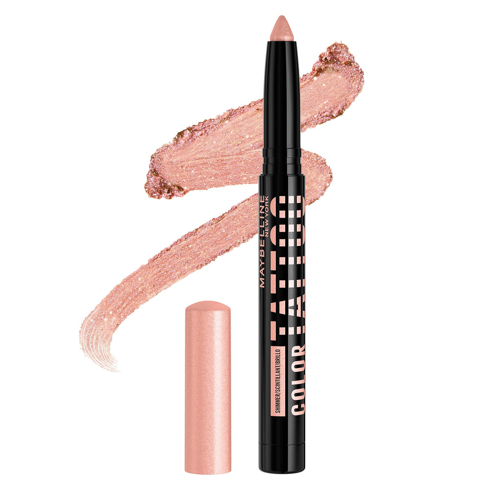 MAYBELLINE Color Tattoo Stix Rose Doré Scintillant – ombre longue tenue et éclat métallique.