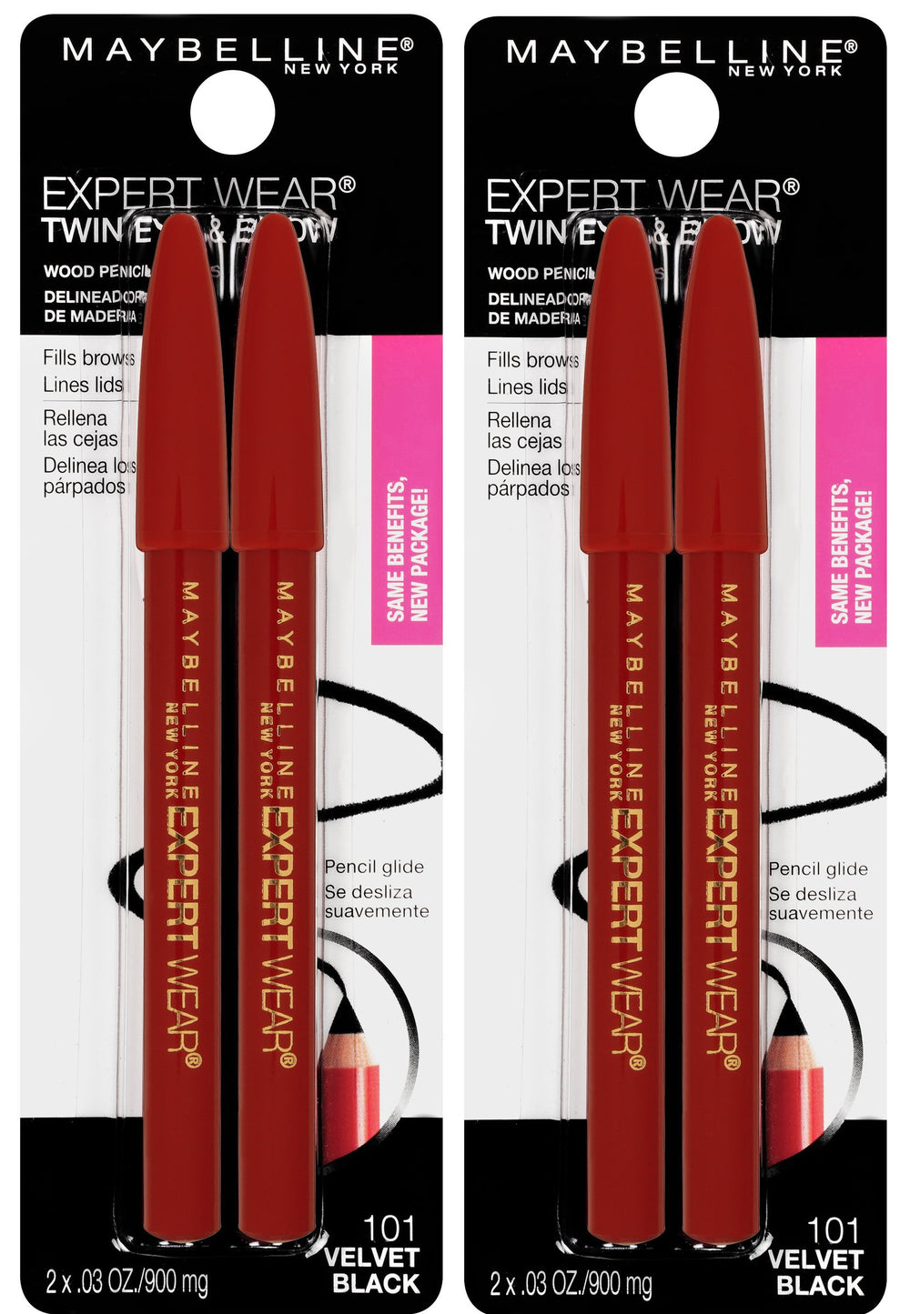 Maybelline Expert Wear: crayon double pour sourcils et yeux, définition précise et longue tenue.