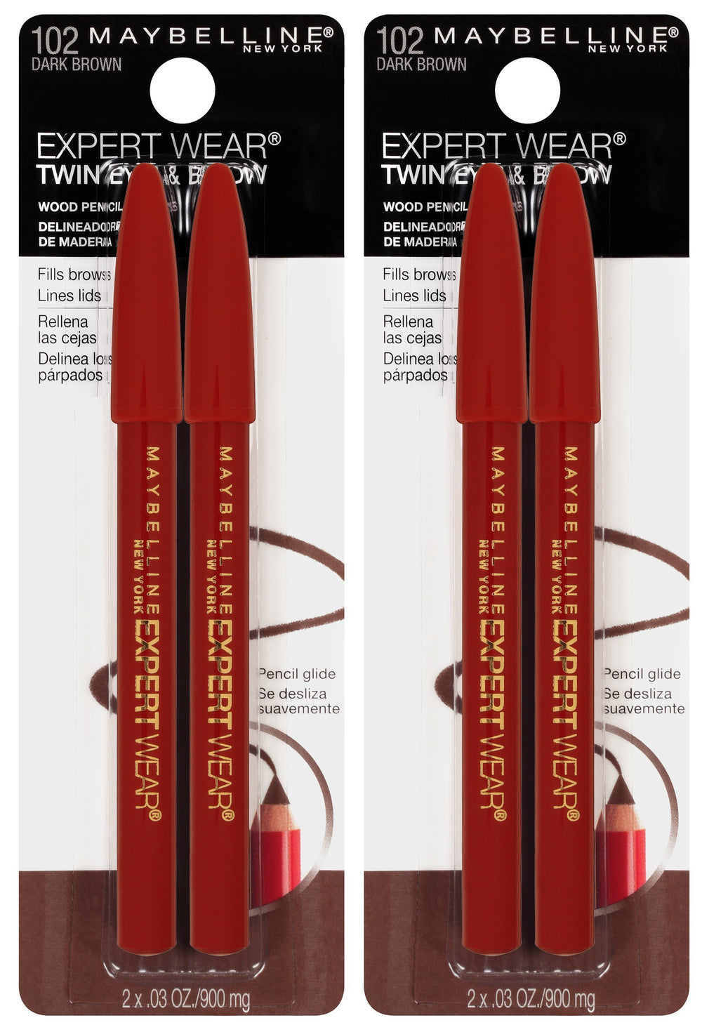 Maybelline Expert Wear 2-en-1 crayon sourcils et yeux pour définition précise.